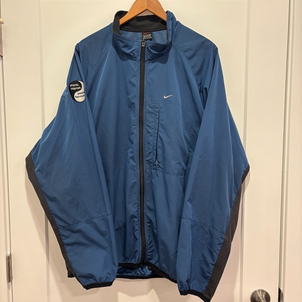 Vintage Nike Ameritech Windbreaker Jacket Blue XXL‎ Lightweight Full Zip Logo